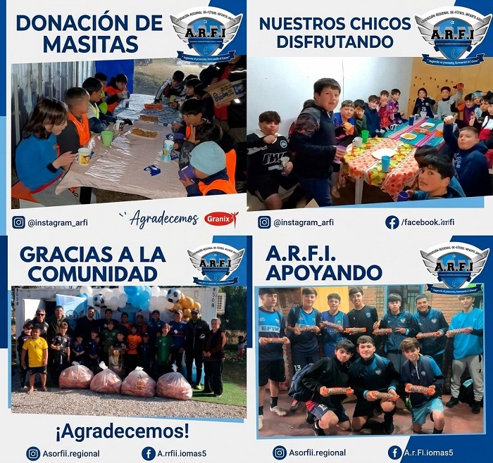 ARFI recibió una donación de alimentos Granix para fortalecer las meriendas de los niños y niñas